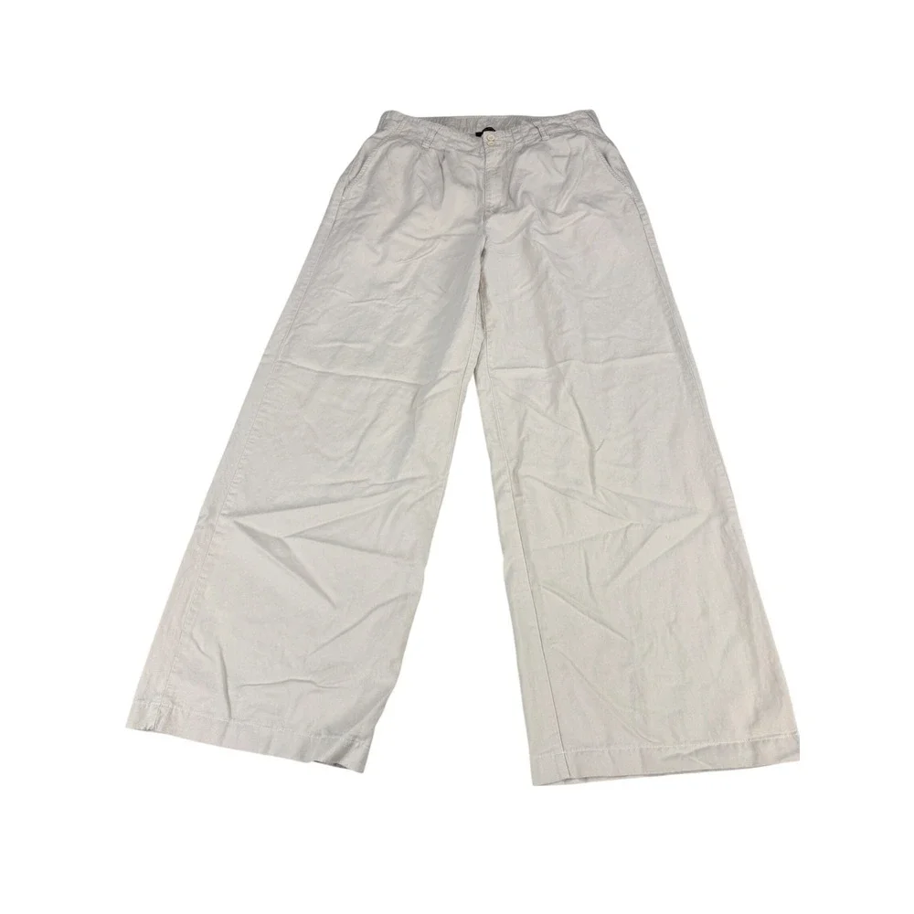 Quince Drapey Twill Pleated Trouser Oatmilk Beige Wide Leg Pants 8